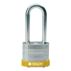 Замки стальные ламинированные Brady, стальные дужки, 51 мм, Ø 6.5 мм, желтые, 6 шт [gws814107]