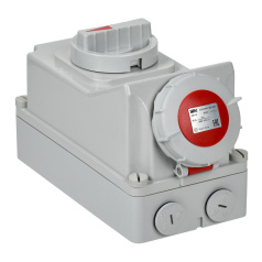 Розетка с механической блокировкой IEK ССИ-814 16А-6ч/380В 3P+PE IP67 [PSR12-016-4-5-67]
