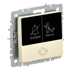 Кнопка звонка с индикацией IEK BRITE ВС10-1-9-БрКр для отелей, 10А, бежевая [BR-V14-2-10-K10]