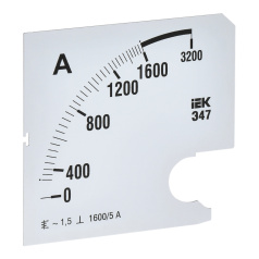 Шкала сменная для амперметра IEK Э47 1600/5А класс точности 1.5, 96 х 96 мм [IPA20D-SC-1600]