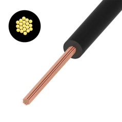 Провод монтажный UNIFLEX H05V-K 300/500В 1x1.0 мм² Cu5, чёрный, ПВХ изоляция [cabH05V-K-1x1-b200-blk]