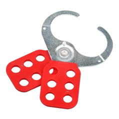 Множитель замковый стальной с виниловым покрытием, Ø затвора 38 мм, ширина фиксатора 6.4 мм, 128х40 мм, красный [gwrK02]