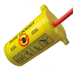 Блокиратор штепсельных разъемов Brady универсальный, полипропилен, 159х88 мм, желтый [gws45842]