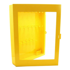 Станция замковая стальная на 60 замков, 400х560х80мм, количество крюков 20, 1 карман для бирок, желтая [gwrZAM60]