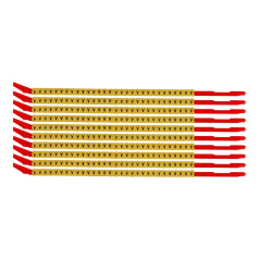 Клипсы для проводов Brady SCNG-10-V диаметр 2.8-3.4 мм, легенда "V", желтые, 300 шт [brd333131]