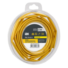 Термоусаживаемая трубка IEK ТТУ нг-LS 2/1, желтая, 2 м [UDR12-002-001-002-K05-T]