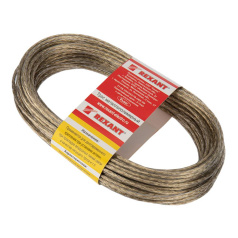 Трос стальной в ПВХ оплетке Rexant Ø 3.0 мм, прозрачный, моток 20 м [09-5130]