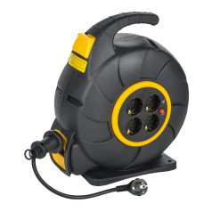 Удлинитель на катушке УК20 IEK TWIST, 2P+PE 3х1.5 мм², с автосмотчиком, 20 м [TW-KP27-16-04-20]