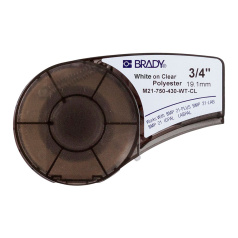 Картридж Brady M21-750-430-WT-CL полиэстер, 19.05 мм х 6.4 м белый на прозрачном [brd139749]