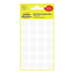 Этикетки-точки Avery Zweckform Ø 18 мм, белые (96 шт) [3170]