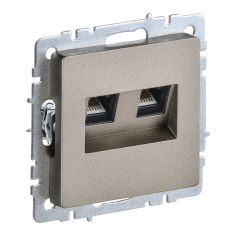 Розетка компьютерная двойная RJ45 IEK BRITE кат. 6 РК11-2-БрШ шампань [BR-K20-2-K37]