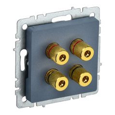 Аудиорозетка IEK BRITE 4-местная РА10-БрМ маренго [BR-S40-K35]