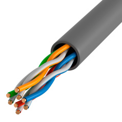 Кабель витая пара ITK U/UTP, категория 5E, 4х2х24AWG, PATCH LSZH нг(А)-HF, серый [LC2-C5E04-121]