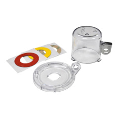 Блокиратор кнопки со съемным колпачком большой, поликарбонат, прозрачный (в комплекте наклейки: прозрачная, желтая, красная) [gws139796]