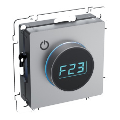 Термостат электронный ТС10-1-БрС IEK «BRITE» с индикатором, серебристый [BR-RT11-K46]