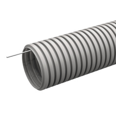 Труба гофрированная IEK ELASTA ПВХ с зондом, Ø 40 мм, серая, 15 м [CTG20-40-K41-015I]