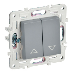 Выключатель жалюзи IEK SKANDY 10А SK-V12Gr серый [SK-V15-0-10-K03]