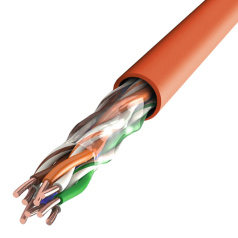 Кабель витая пара ITK U/UTP, категория 5E, 2х2х0.52, PVCLSнг(А)-FRLS, оранжевый, 305 м [LC1-C5E02-157]