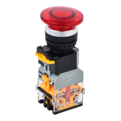 Кнопка Грибок IEK D8-11MD Ø 22 мм, 1NO+1NC, с подсветкой, красная [BBG30-11MD-3-12-K04]