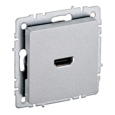 Розетка HDMI IEK BRITE РHDMI-0-БрА алюминий [BR-H10-K47]