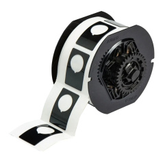 Этикетки Brady B30EP-168-593-BK под кнопку, полиэстер, 30.48 х 48.26 мм, Ø 22.5 мм, черные, 180 шт [gws118065]