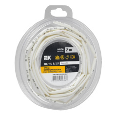 Термоусаживаемая трубка IEK ТТУ нг-LS 3/1.5, белая, 2 м [UDR12-003-D15-002-K01-T]