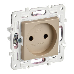 Розетка IEK SKANDY без заземления без шторок 10А SK-R02Sa песочный [SK-R10-10-K98]