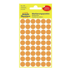 Этикетки-точки Avery Zweckform, Ø 12 мм, оранжевый неон (270 шт) [3148]