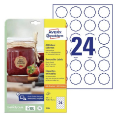 Этикетки самоклеящиеся Avery Zweckform Stick&Lift, белые, 40.8 х 40.3 мм, 24 этикетки на листе А4 (10 листов) [5084]