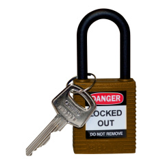 Замки нейлоновые Brady, пластиковые дужки, 38 мм, Ø 6.4 мм, коричневые, 6 шт [gws813639]