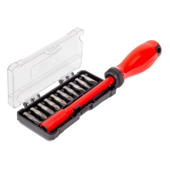 Отвертка диэлектрическая КВТ НИО-2210 с набором бит [88928]