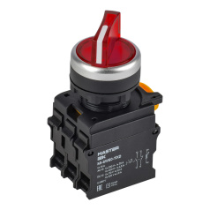 Переключатель с подсветкой на 2 положения IEK MASTER 1NO+1NC, красный [MI-SW60-11XD-3-14-2-K04]