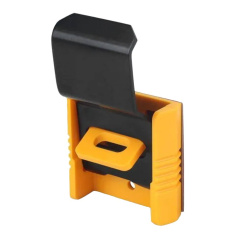 Блокиратор кнопок и рубильников многофункциональный, пластик и сталь, ширина захвата 26 мм, желтый [gwrD81-2]