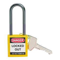 Замки нейлоновые компактные Brady, алюминиевые дужки, 50 мм, Ø 4.7 мм, желтые, 6 шт [gws814137]