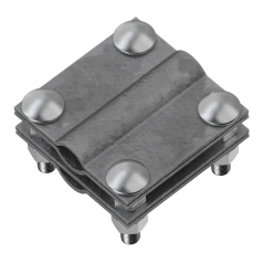 Зажим заземления с разделителем крестообразный стержень - полоса/пруток IEK, 40 мм/6-10 мм, оцинкованная сталь TD [ZGC38-13-1-16-40]