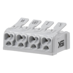 Клемма пружинная соединительная IEK КСПз4-2L+N+PE [UKZ-B06-4P-F0-E1-10]