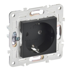 Розетка IEK SKANDY с заземлением без шторок 16А SK-R05Bl черный [SK-R11-16-K02]
