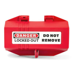 Блокиратор штепсельных разъемов большой, полипропилен, Ø кабеля до 13 мм, 178х83х83 мм, красный [gwrD43]