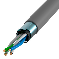 Кабель витая пара ITK F/UTP, категория 5E, 2х2х24AWG, LSZH нг(А)-HF, серый [LC1-C5E02-321]