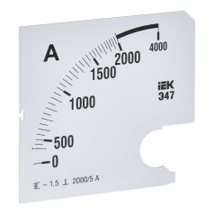 Шкала сменная для амперметра IEK Э47 2000/5А класс точности 1.5, 96 х 96 мм [IPA20D-SC-2000]