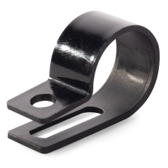 Скоба нейлоновая под саморезы Fortisflex СНК-20, черная (100 шт) [103933]