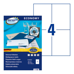 Этикетки самоклеящиеся Europe-100, белые, 105 x 148.5 мм, 4 этикетки на листе А4 (100 листов) [ELA024]