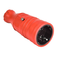 Розетка переносная IEK OMEGA РБп14-1-0м IP20 красная [OM-KR20-16-20-P1-00-K04]