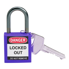 Замки нейлоновые компактные Brady, алюминиевые дужки, 25 мм, Ø 4.7 мм, фиолетовые, 6 шт [gws814121]