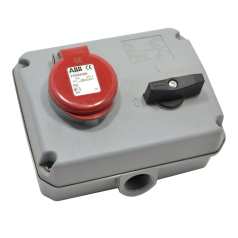 Разъем стандартный ABB 316 MHS4 с выключателем и блокировкой 16A, 3P+E, IP44 [2CMA167629R1000]