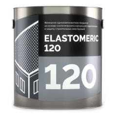 Гидроизоляционная мастика для кровли Elastomeric 120 (финишный слой) полимерная, белая, 3 кг