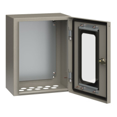 Корпус металлический IEK ЩМП-1-0, 400х300х220 мм, У2, IP54, прозрачная дверь, серый [YKM11-01-54-1]