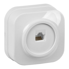 Розетка IEK GLORY компьютерная RJ45 кат. 5E РК10-ХБ белый [EKH10-K01]