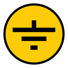 Самоклеящаяся этикетка IEK 30х30 мм, символ Заземление [YPC20-ZAZEM-1-096]