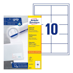 Этикетки самоклеящиеся Avery Zweckform, белые, 97 x 55 мм, 10 этикеток на листе А4 (100 листов) [3679]